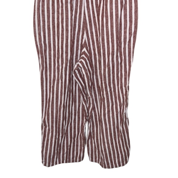 Boden Verity Red & White Striped Linen Blend Cropped Jumpsuit - 6 - Picture 12 of 15